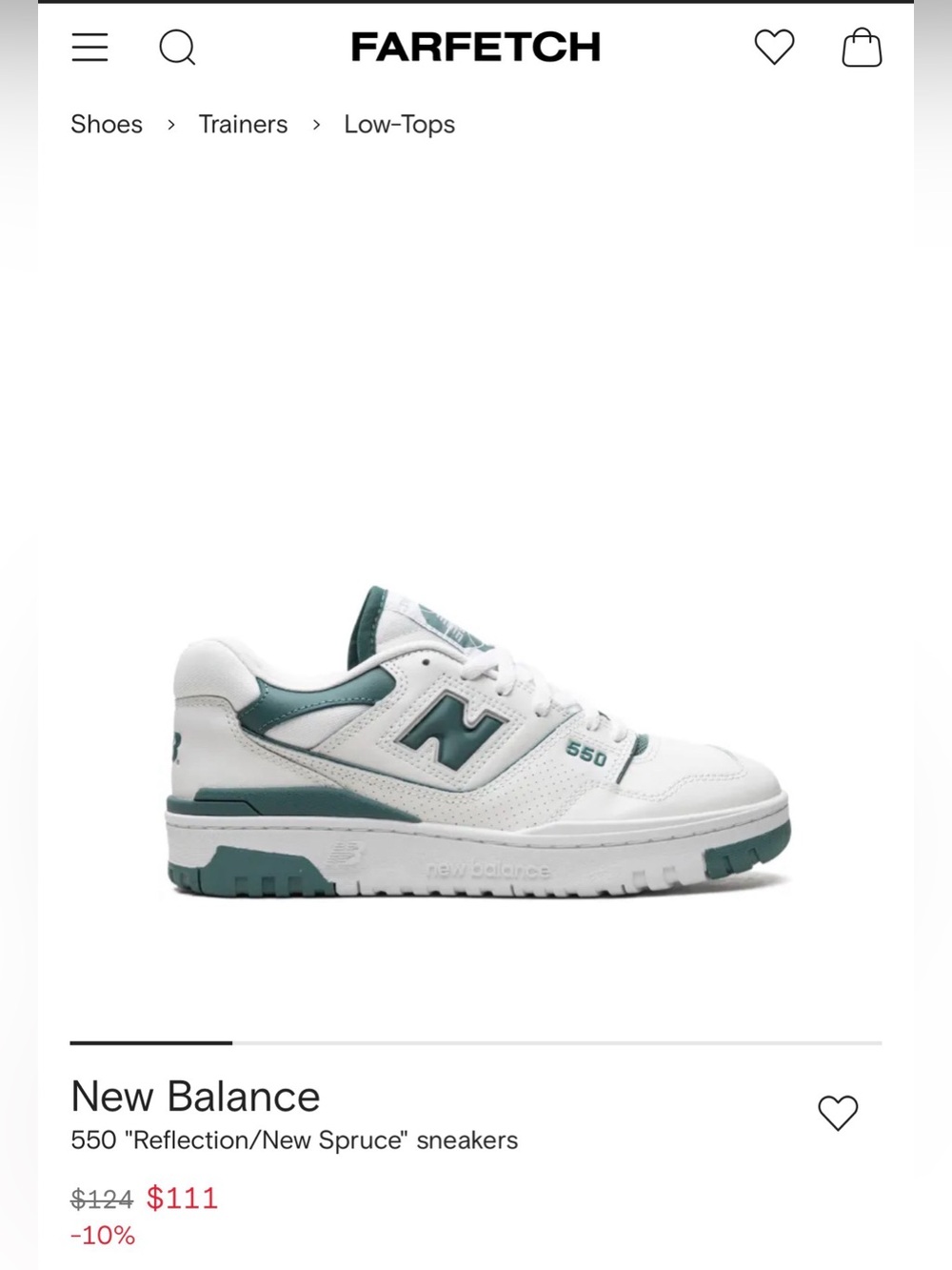 New Balance White and Green Low-Top Sneakers
